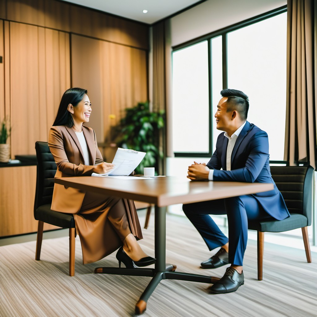 Candidate interview for a leadership position in Indonesia