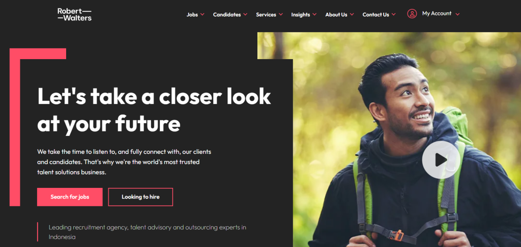 Website of Robert Walters Indonesia (July 2025)