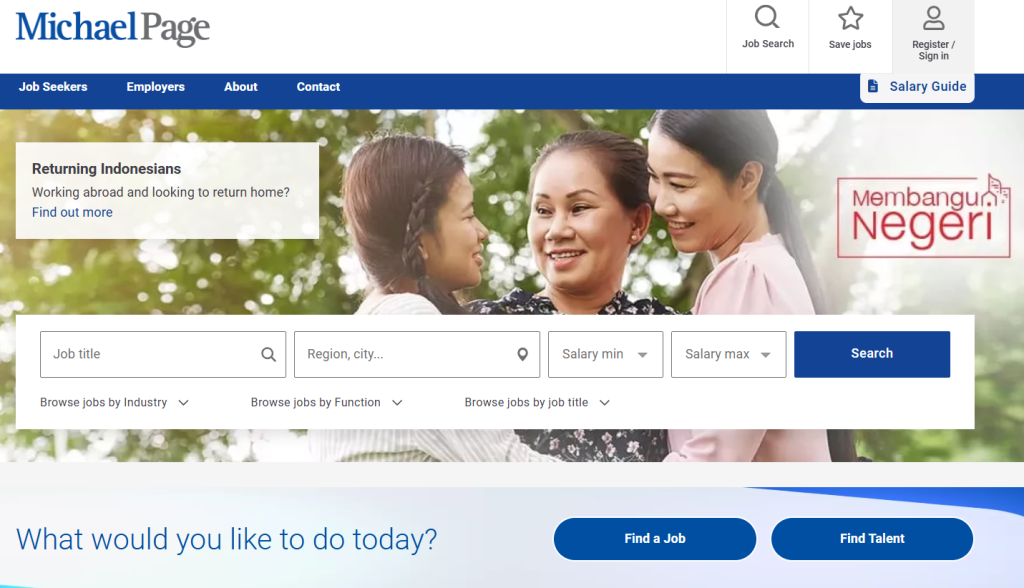 Website of Michael Page Indonesia (July 2025)
