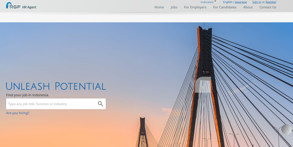 Website of RGF HR Agent Indonesia (July 2025)
